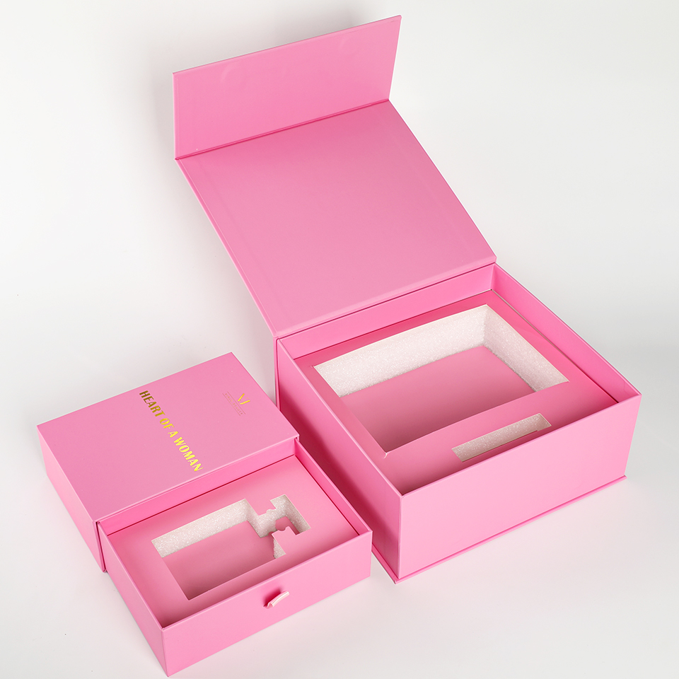 Luxury Skincare Gift Box - Merah Muda Mewah Kustom Dengan Sisipan