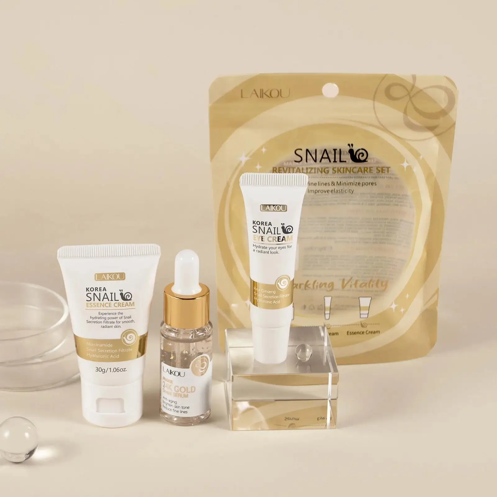 Luxury Skincare Line - Serum Perawatan Kulit Emas 24K Set