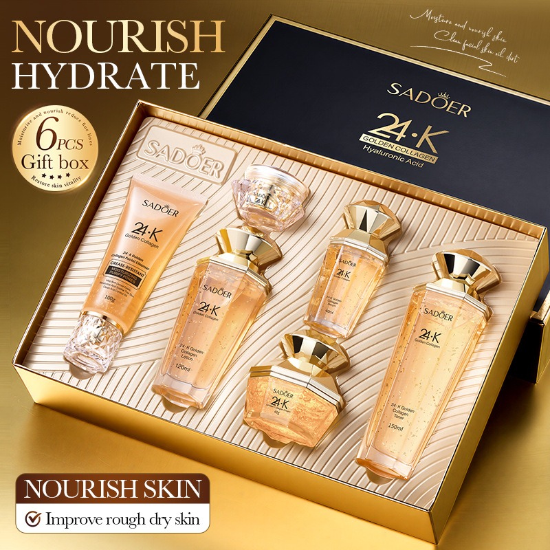 Luxury Skincare Kit - Set Perawatan Kulit Kolagen Protein Emas