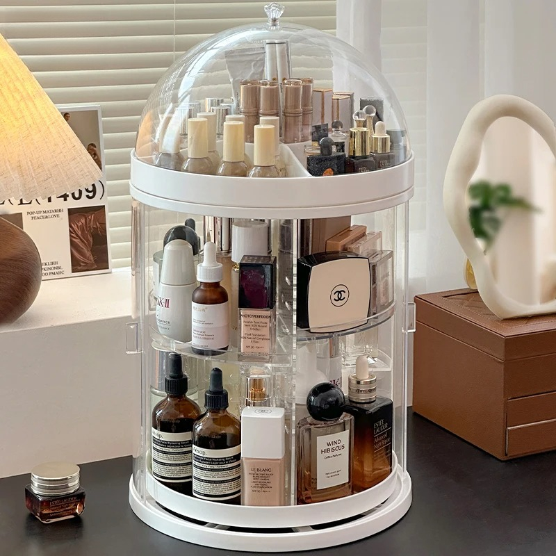 Luxury Skincare Design - Organizer Kosmetik Akrilik Berputar-Kotak Penyimpanan Makeup