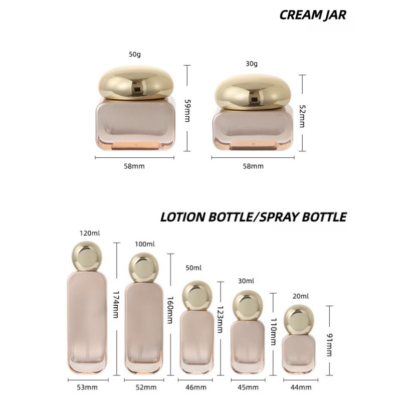 【Logo Custom】1 Buah Set Botol  - Luxury Skincare Jars ulasan dan harga
